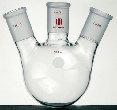 Synthware&#8482; three neck round bottom flask with angled side necks 2000 mL, center joint: ST/NS 24/40, side joint: ST/NS 24/40