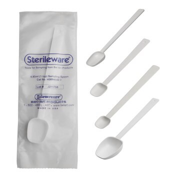 SP Bel-Art&#174; Sterileware&#8482; Long Handled Sampling Spoon white polystyrene, nominal capacity 1.25&#160;mL , .25&#188;tsp, L × W 7&#160;in. (17.8&#160;cm) × 0.8125&#160;in. (20&#160;mm), sterile, pack of 200&#160;ea (individually wrapped)