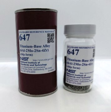 Titanium alloy NIST&#174; SRM&#174; 647, Al-Mo-Sn-Zr