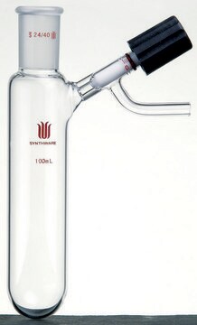 Synthware&#8482; reaction tube with high vacuum valve 100 mL, joint: ST/NS 14/20, valve size 0-4&#160;mm