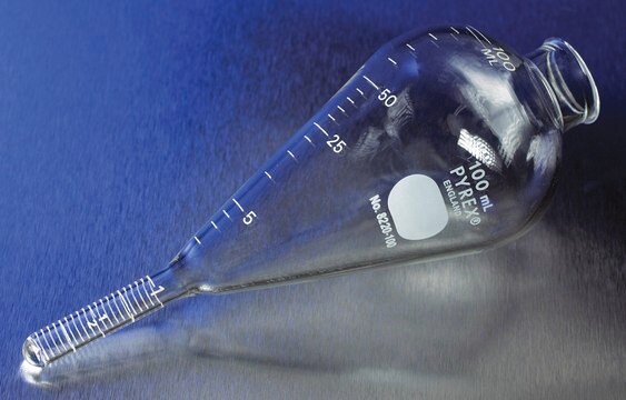 Pyrex&#174; pear-shaped graduated centrifuge tube, Goetz capacity 100.0&#160;mL, O.D. × L 58&#160;mm × 159&#160;mm