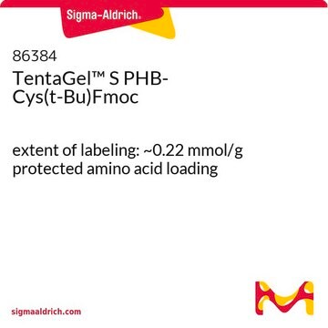 TentaGel&#8482; S PHB-Cys(t-Bu)Fmoc extent of labeling: ~0.22&#160;mmol/g protected amino acid loading