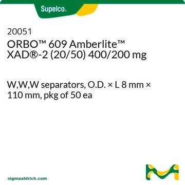 ORBO&#8482; Amberlite&#8482; XAD-2チューブ W,W,W separators, O.D. × L 8&#160;mm × 110&#160;mm, pkg of 50&#160;ea