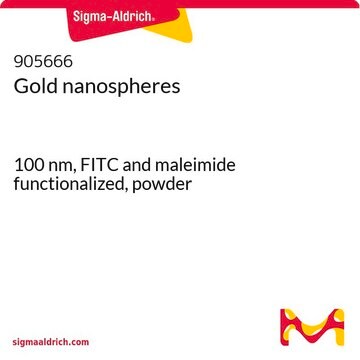 Gold nanospheres 100 nm, FITC and maleimide functionalized, powder