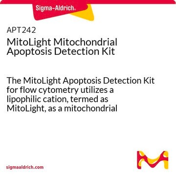 MitoLight Mitochondrial Apoptosis Detection Kit The MitoLight Apoptosis Detection Kit for flow cytometry utilizes a lipophilic cation, termed as MitoLight, as a mitochondrial activity marker.