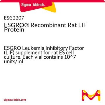 ESGRO&#174; Recombinant Rat LIF Protein ESGRO Leukemia Inhibitory Factor (LIF) supplement for rat ES cell culture. Each vial contains 10^7 units/ml