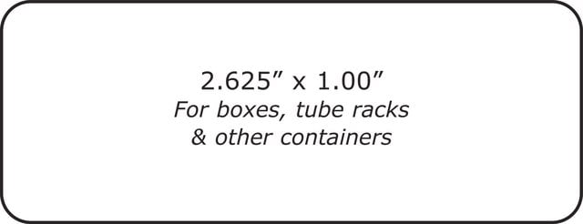 Laser Cryo-Tags&#174; white, size 2.625&#160;in. (67&#160;mm) × 1.0&#160;in. (25&#160;mm)