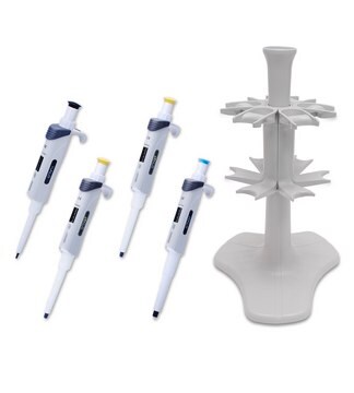 MTC&#8482; Bio Halo&#8482; Lightweight Single Channel Pipettor Starter Kit 4 pipettors and a 6 place carousel stand