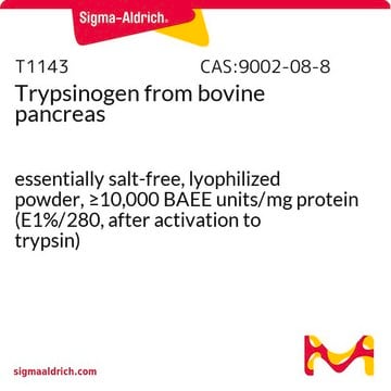 Trypsinogen from bovine pancreas essentially salt-free, lyophilized powder, &#8805;10,000&#160;BAEE units/mg protein (E1%/280, after activation to trypsin)