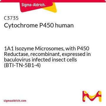 Cytochrome P450 human 1A1 Isozyme Microsomes, with P450 Reductase, recombinant, expressed in baculovirus infected insect cells (BTI-TN-5B1-4)