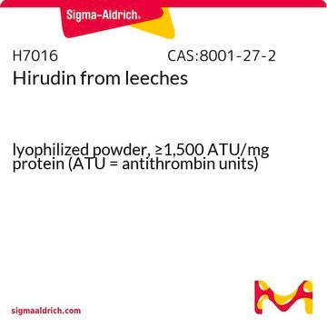 Hirudin from leeches lyophilized powder, &#8805;1,500&#160;ATU/mg protein (ATU = antithrombin units)