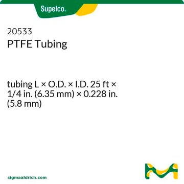 PTFE製チューブ tubing L × O.D. × I.D. 25&#160;ft × 1/4&#160;in. (6.35&#160;mm) × 0.228&#160;in. (5.8&#160;mm)