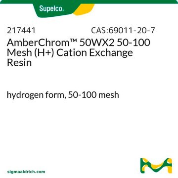 AmberChrom&#8482; 50WX2 50-100 メッシュ（H+）陽イオン交換樹脂 hydrogen form, 50-100&#160;mesh