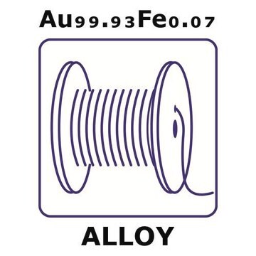 Gold-iron alloy, Au99.93Fe0.07 0.5m insulated wire, 0.1mm conductor diameter, 0.01mm insulation thickness, ptfe (polytetrafluoroethylene) insulation