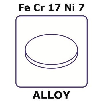 Stainless Steel - 17-7PH alloy, FeCr17Ni7 foil, 25mm disks, 0.05mm thickness, as rolled - condition c, precipitation hardenable