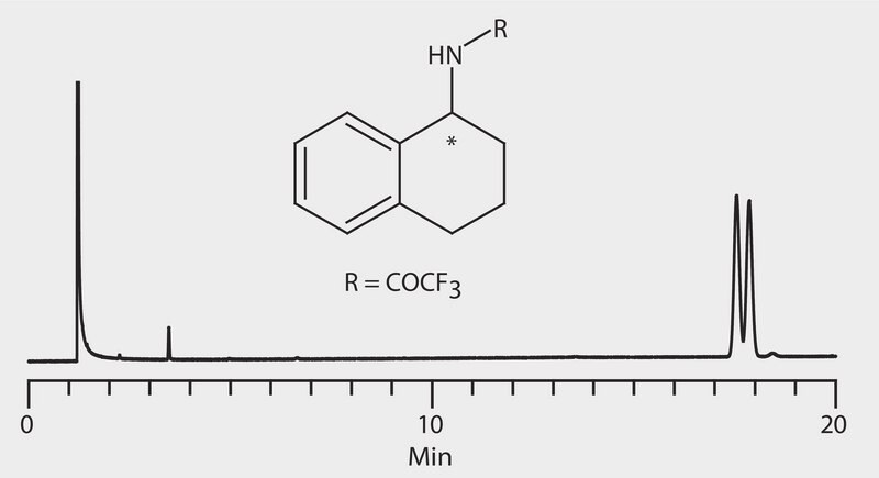 GC Analysis of 1,2,3,4-Tetrahydro-1-Naphthylamine Enantiomers (N-TFA Derivatives) on Astec&#174; CHIRALDEX&#8482; B-DA suitable for GC