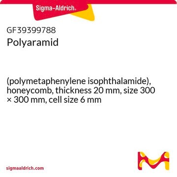 Polyaramid (polymetaphenylene isophthalamide), honeycomb, thickness 20&#160;mm, size 300 × 300&#160;mm, cell size 6&#160;mm