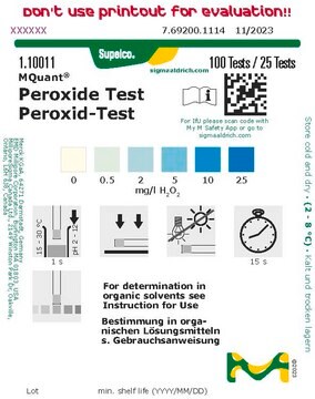 Peroxide Test colorimetric, 0.5-25&#160;mg/L (H2O2), for use with MQuant&#174; StripScan App, MQuant&#174;