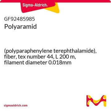 Polyaramid (polyparaphenylene terephthalamide), fiber, tex number 44, L 200&#160;m, filament diameter 0.018mm