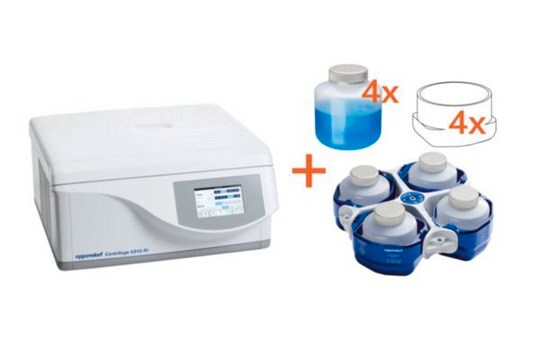 Eppendorf&#174; Centrifuge 5910 Ri G with rotor S-4x Universal incl. buckets, 1000 ml bottles and 1000 ml adapters, AC/DC input 230 V (GB Plug)