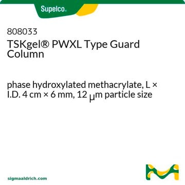 TSKgel&#174; PWXL Type Guard Column phase hydroxylated methacrylate, L × I.D. 4&#160;cm × 6&#160;mm, 12&#160;&#956;m particle size