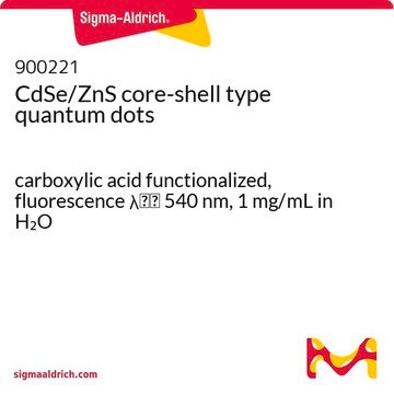 CdSe/ZnS core-shell type quantum dots carboxylic acid functionalized, fluorescence &#955;em&#160;540&#160;nm, 1&#160;mg/mL in H2O