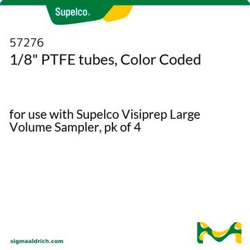 1/8" PTFE tubes, Color Coded for use with Supelco Visiprep Large Volume Sampler, pk of 4