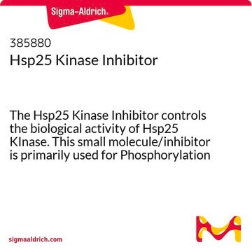 Hsp25 Kinase Inhibitor The Hsp25 Kinase Inhibitor controls the biological activity of Hsp25 KInase. This small molecule/inhibitor is primarily used for Phosphorylation &amp; Dephosphorylation applications.