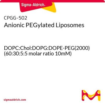 Anionic PEGylated Liposomes DOPC:Chol:DOPG:DOPE-PEG(2000) (60:30:5:5 molar ratio 10mM)