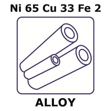 Monel&#174; alloy 400, Ni65Cu33Fe2 200mm tube, 1.27mm outside diameter, 0.25mm wall thickness, 0.77mm inside diameter, as drawn