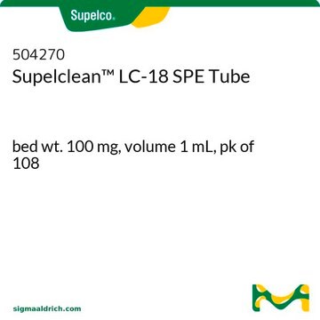 Supelclean&#8482; LC-18 SPE Tube bed wt. 100&#160;mg, volume 1&#160;mL, pk of 108