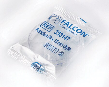 Falcon&#174; Petri Dish diam. × H 90&#160;mm × 15&#160;mm, sterile, polystyrene, with 3 vents, case of 500&#160;pieces (individually wrapped)