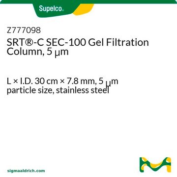 SRT&#174;-C SEC-100 Gel Filtration Column, 5 &#956;m L × I.D. 30&#160;cm × 7.8&#160;mm, 5&#160;&#956;m particle size, stainless steel