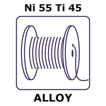 Nitinol alloy, Ni55Ti45 5m wire, 0.8mm diameter, shape-memory alloy