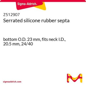 Serrated silicone rubber septa bottom O.D. 23&#160;mm, fits neck I.D., 20.5&#160;mm, ST/NS: 24/40