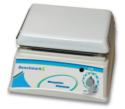 Benchmark Magnetic Stirrer platform W × L 7.1&#160;in. (180&#160;mm) × 7.1&#160;in. (180&#160;mm), AC/DC input 230 V AC, UK plug