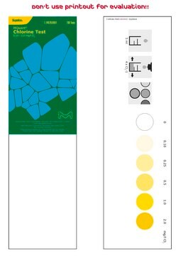 Chlorine Test in freshwater and seawater colorimetric, 0.10-2.0&#160;mg/L (Cl2), for use with MQUANT&#174;