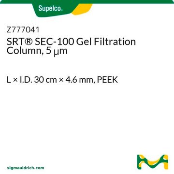 SRT&#174; SEC-100 Gel Filtration Column, 5 &#956;m L × I.D. 30&#160;cm × 4.6&#160;mm, PEEK