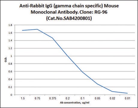 Anti-Rabbit IgG (&#947;-chain specific) antibody, Mouse monoclonal clone RG-96, purified from hybridoma cell culture