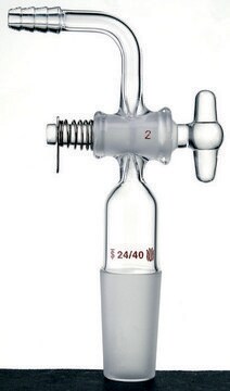 Synthware&#8482; 90 degree vacuum adapter with glass stopcock male joint: ST/NS 14/20