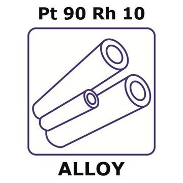 Platinum/Rhodium tube, Pt 90%/Rh10%, outside diameter 3.18 mm, length 100 mm, wall thickness 0.125&#160;mm