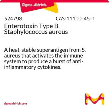 Enterotoxin Type B, Staphylococcus aureus A heat-stable superantigen from S. aureus that activates the immune system to produce a burst of anti-inflammatory cytokines.