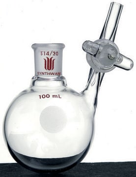 Synthware&#8482; single neck reaction flask with glass stopcock capacity 50&#160;mL, joint: ST/NS 14/20