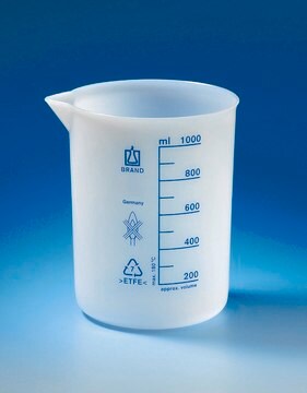 BRAND&#174; ETFE beaker with spout, low form volume 250&#160;mL, with graduation