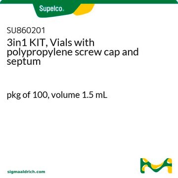 3in1 KIT, Vials with polypropylene screw cap and septum pkg of 100, volume 1.5&#160;mL