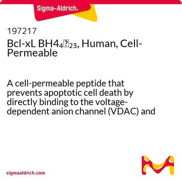 Bcl-xL BH44&#8331;23, Human, Cell-Permeable A cell-permeable peptide that prevents apoptotic cell death by directly binding to the voltage-dependent anion channel (VDAC) and blocking its activity.