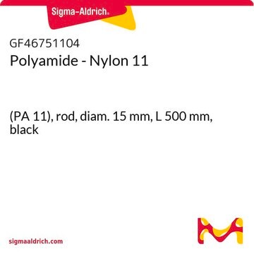 Polyamide - Nylon 11 (PA 11), rod, diam. 15&#160;mm, L 500&#160;mm, black