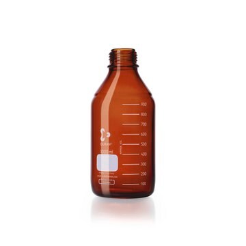 DURAN&#174; graduated amber laboratory bottle bottle capacity 1000mL, GL 45 thread, without screw cap and pouring ring, borosilicate glass 3.3 bottle