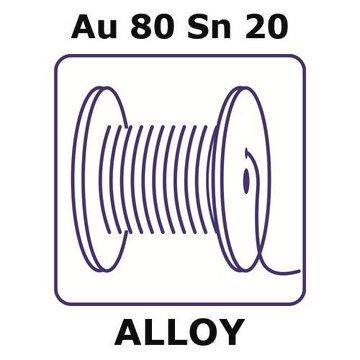 Gold-tin alloy, Au80Sn20 0.1m wire, 0.25mm diameter, as drawn