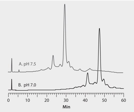 HPLC Analysis of mAb-X22 on Antibodix&#174; WCX-NP10, Impact of Mobile Phase pH application for HPLC